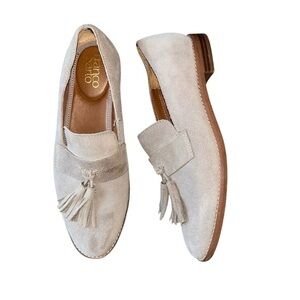 Franco Sarto Women’s Havea Tan Leather Suede Tassel Loafers‎ Size 6.5
